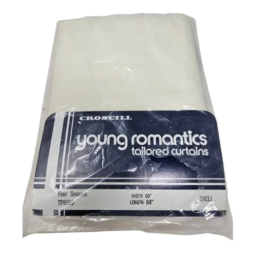 Deadstock Vintage 80s Croscill Young Romantics Tailored Curtains 84x60 Ivory